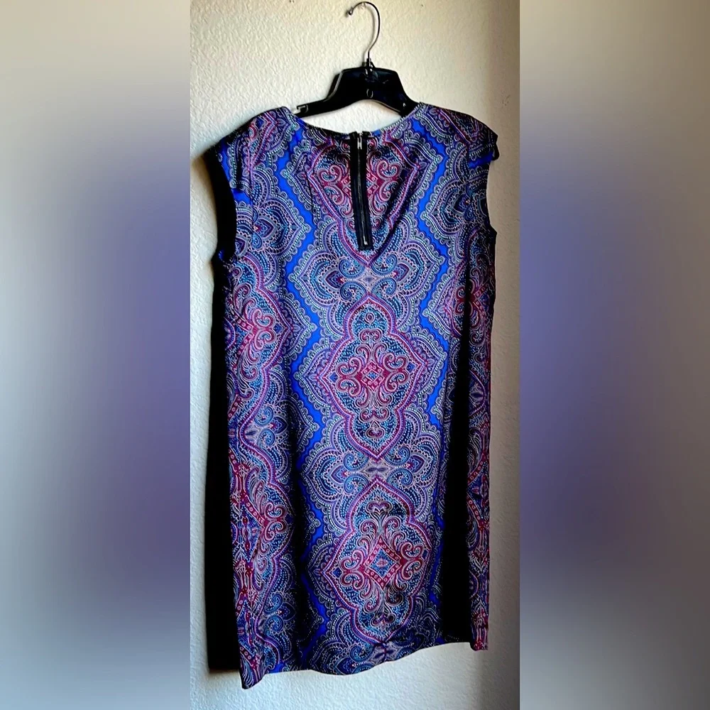 The Limited Blue, Pink and Purple Paisley Shift Dress - Picture 2 of 3